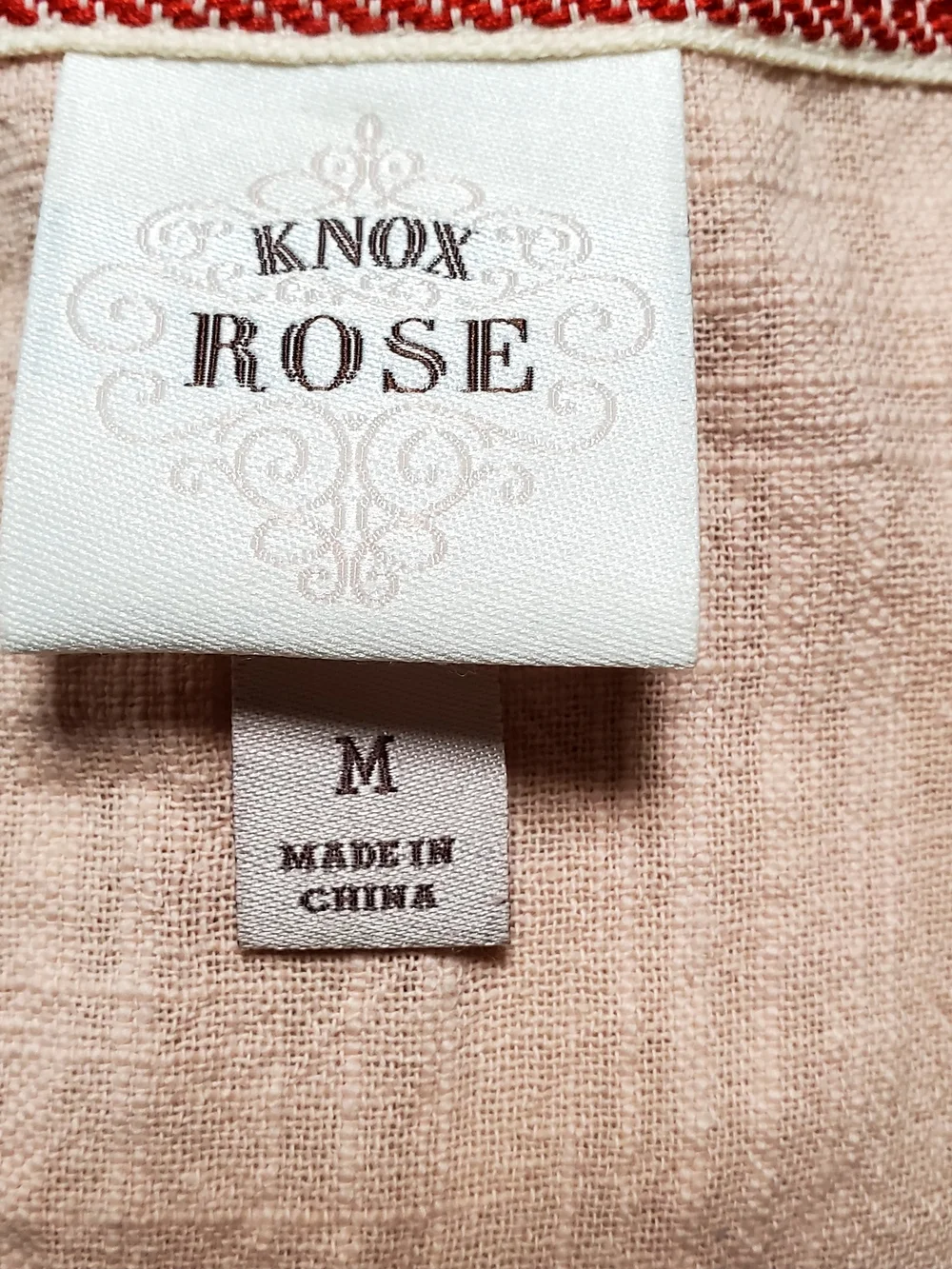 Knox Rose 100% Cotton Blush Embroidered Tiered Mini Dress - Picture 4 of 5